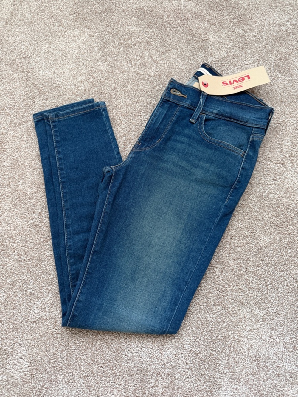Levi's 710 Super Skinny Jeans Darker Blue Stretch Skinny Jeans